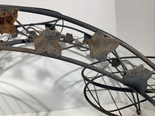 Vintage Rustic Metal Iron 3 Tiered Arch Plant Stand Pot Holder Floral Leaf Decor - Picture 6 of 22