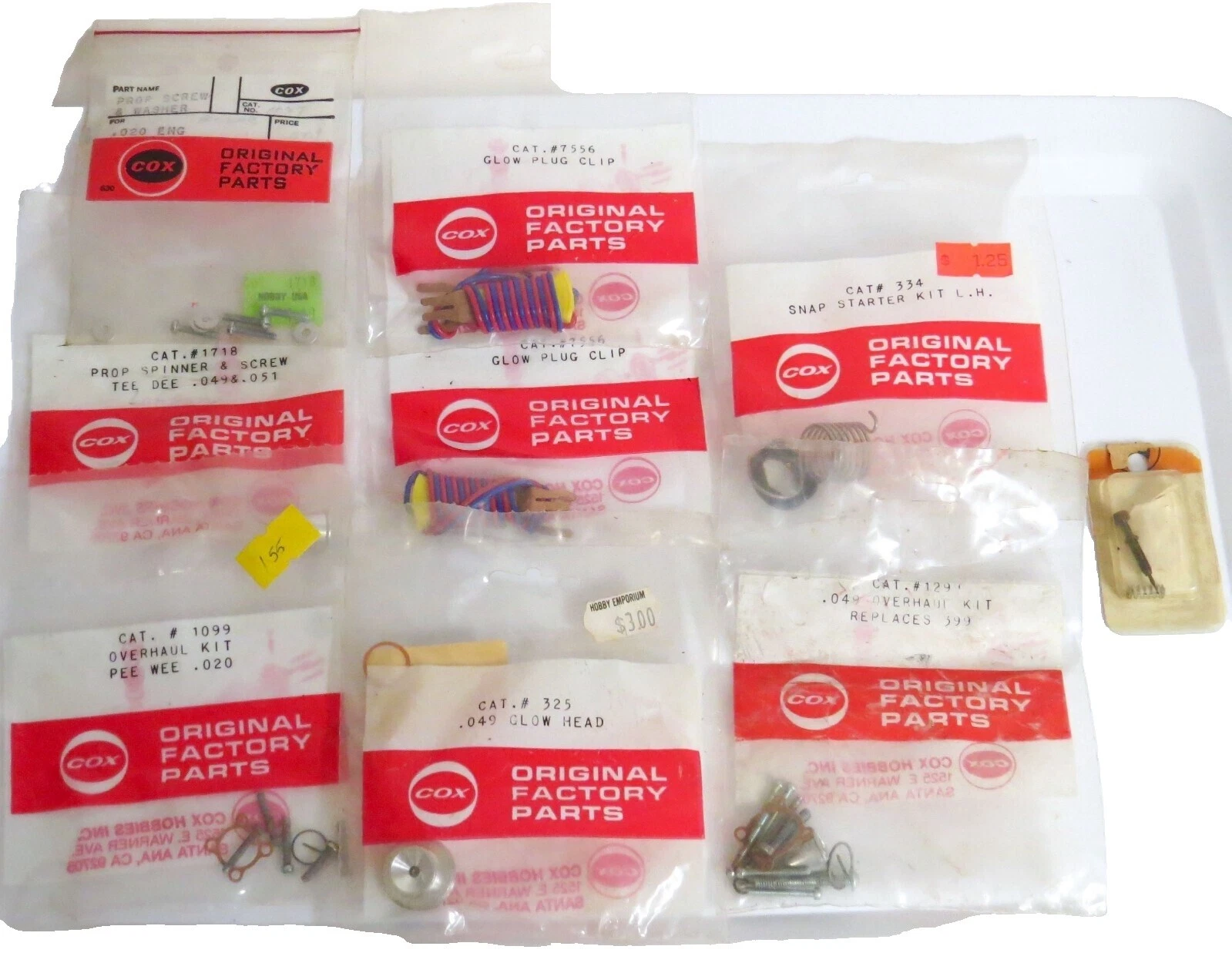 Motor RC Hobby COX y piezas del motor y accesorios para Airplanes