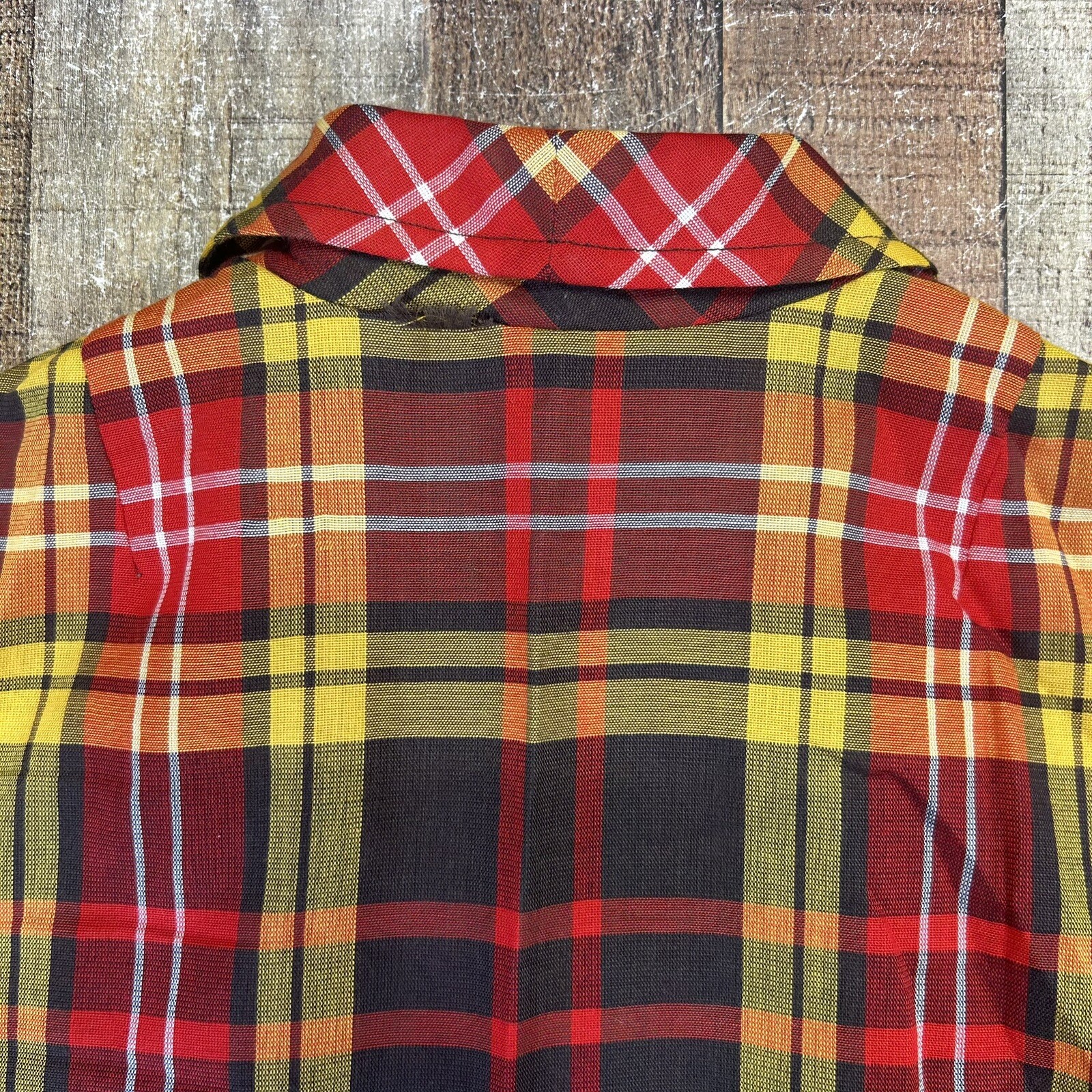 Vintage 60s Nelly Don Plaid Retro Long Sleeve Shirt Dress See Measurements (L)