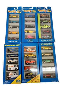 6 Vtg 90s 5 Pack Hot Wheels NOS  Ford Chevy BayWatch Action News Off Road Muscle