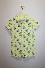 RALPH LAUREN BABY BOYS ONE-PIECE BODYSUIT 100% COTTON WINDSURFING YELLOW SIZE 6M
