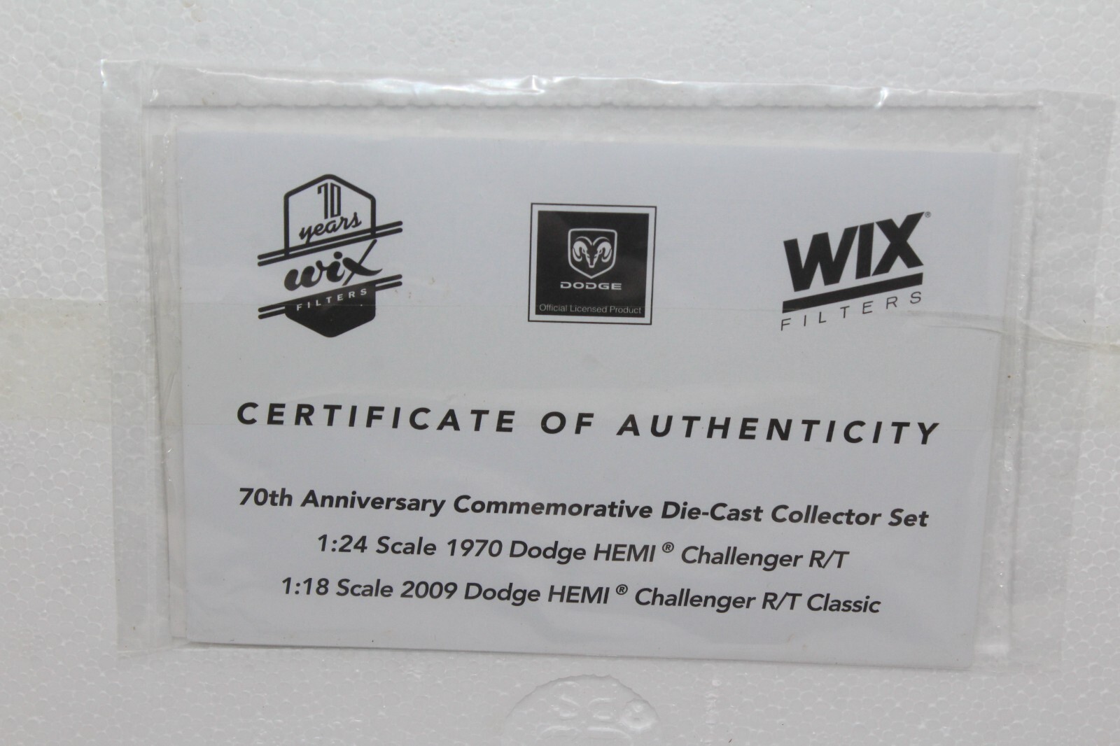 ERTL WIX 70th ANNIV. COMMEMORATIVE TWO DODGE CHALLENGERS  DIECAST SET in BOX