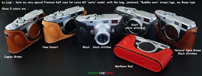 LUIGI CASE for LEICA M3,EARLY,MP3,BUDDHA EARS STRAP LUGS,BUMP,DHL-UPS INCLUDED