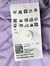 HUGO BOSS Miles Mens Dress Shirt 17 L Purple Cotton Designer Office