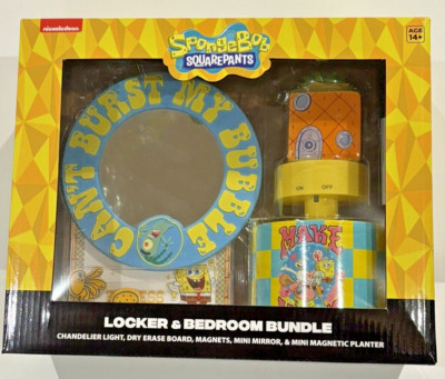 NIB Nickelodeon SPONGEBOB SQUAREPANTS 2023 LOCKER & BEDROOM BUNDLE LIGHT, MIRROR