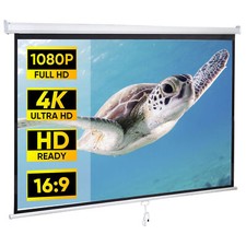 80 inch Indoor Outdoor Projection Screen Portable 16:9 HD Rear Front Movie