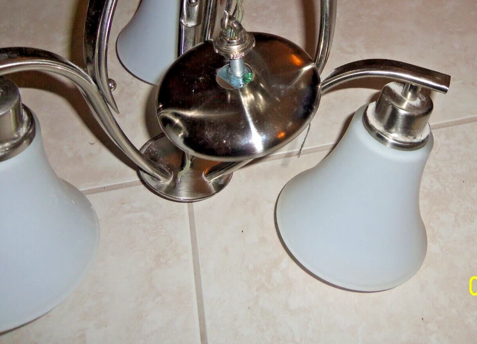 Progress Lighting P4489 Nickel Joy 3-Light 20"W Chandelier - Image 4 of 4