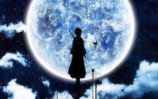 Anime kuchiki rukia bleach moonlight moon silhouette Play Gaming Mat Desk