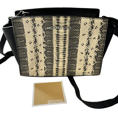Michael Michael Kors Selma snakeskin print black leather