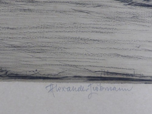 Alexander Liebmann (1871-1938) Radierung Dorfansicht Spaziergänger (199) - Picture 8 of 9