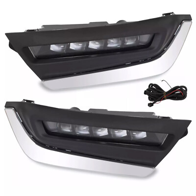 LED Fog Lights w/Brackets Pair Daytime Running lamp For Honda CRV CR-V 2017-201