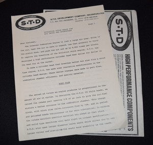 S.T.D. DEVELOPMENT COMPANY, INC. INFO BROCHURE - EVOLUTION STYLE HEADS