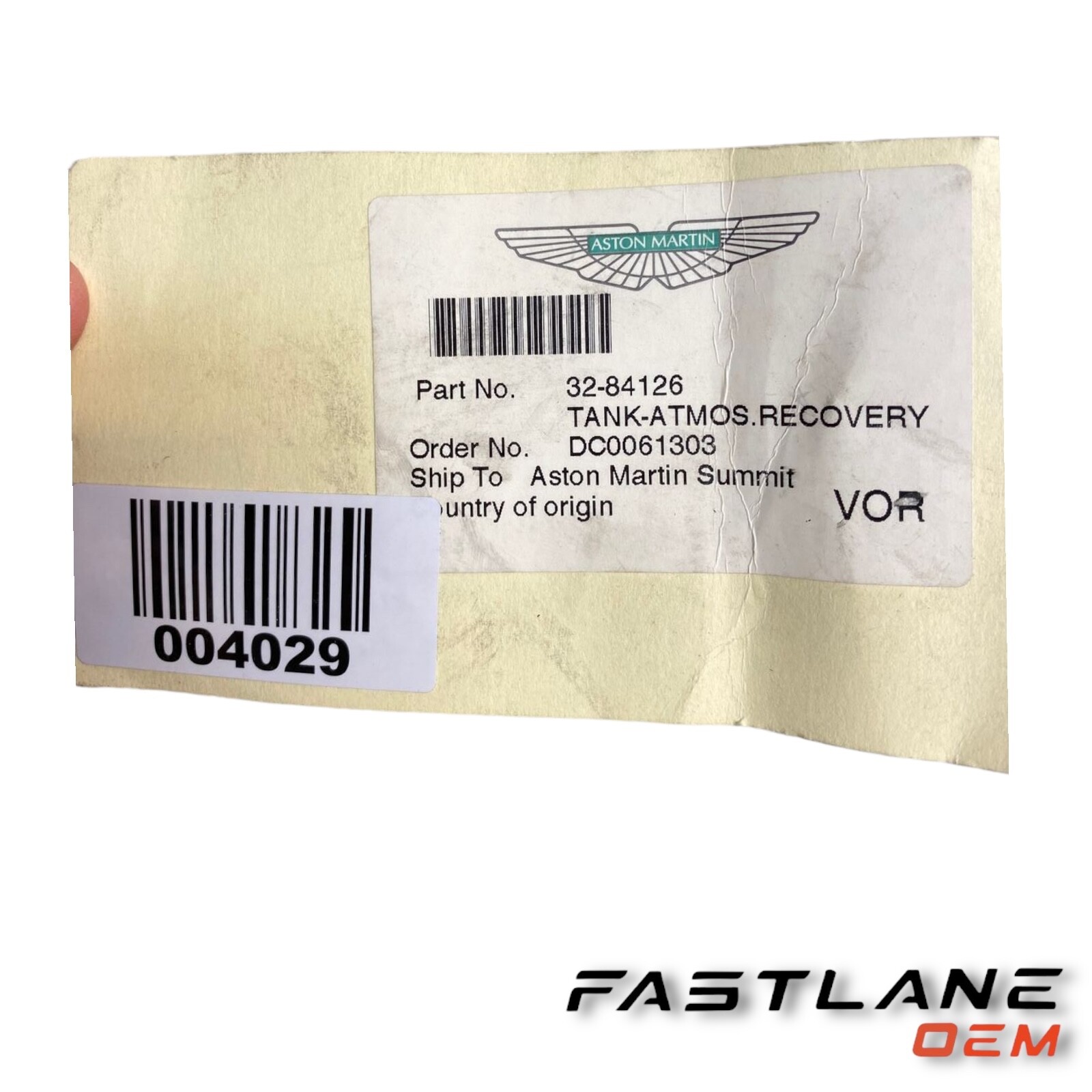 1999-2003 ASTON MARTIN DB7 VANTAGE TANK-ATMOS.RECOVERY NEW OEM 32-84126