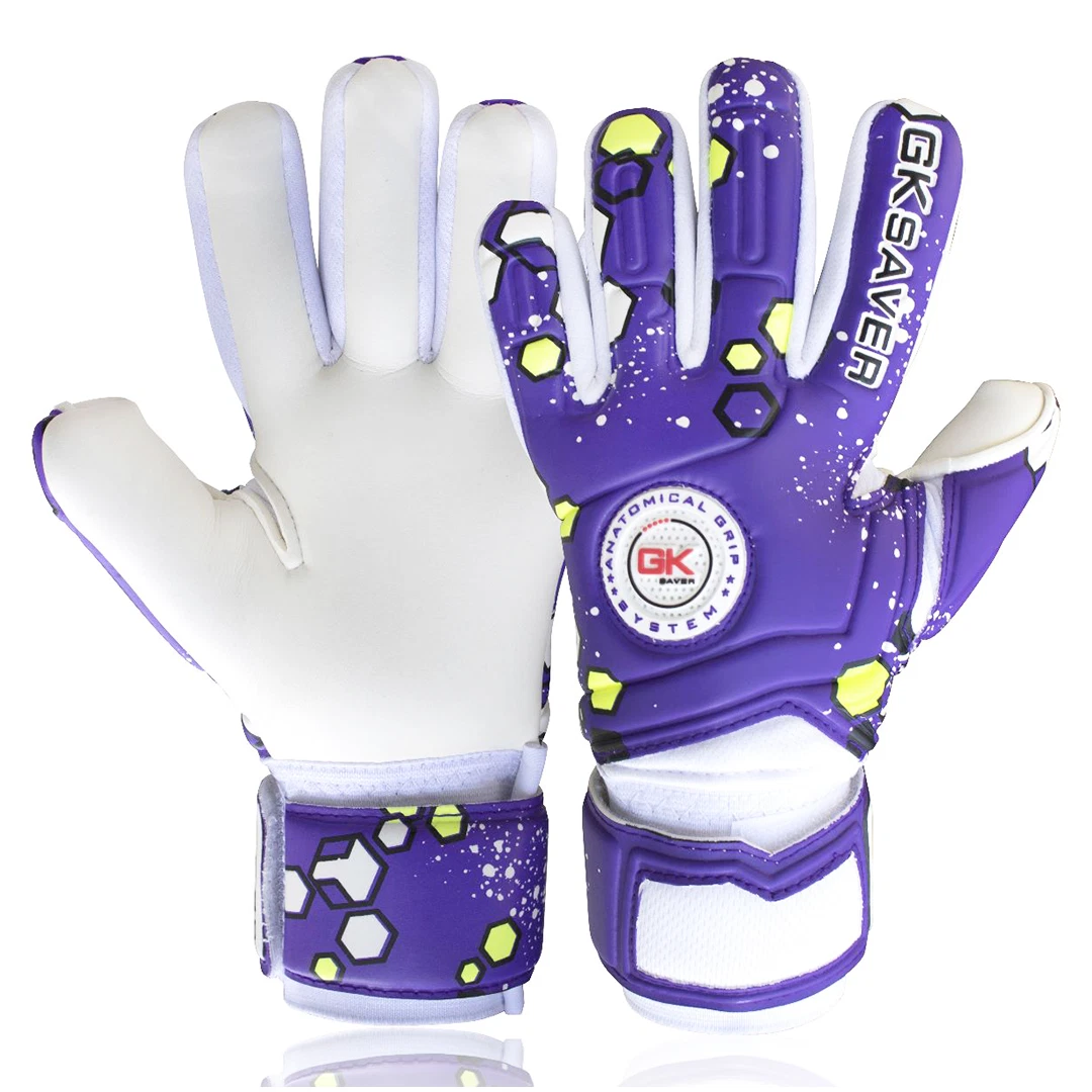 Purple and 2024 black football gloves