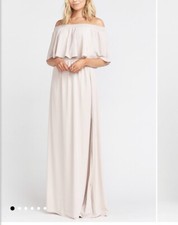 Show Me Your Mumu Hacienda Bridesmaid Maxi Dress Small Soft Beige Womens NWT