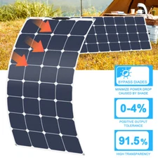 300W 100Watt Portable Flexible 12V Solar Panel for RV Camping Off-Grid Rooftop