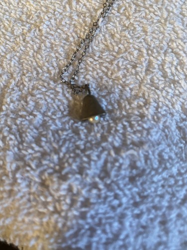 Silver bell pendant with pearl and necklace - Picture 3 of 4