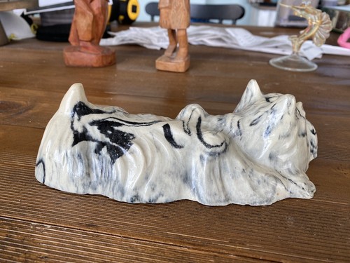Vtg Scottie Dog Figurine With White Gray Black Swirls - Picture 2 of 6