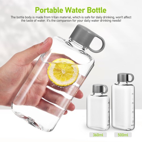 2 Pcs Portable Flat Kettle Student Fitness Drinking Water Bottles - Picture 3 of 11