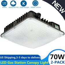 Gas station Led Canopy Light 2 Pack 70 Watt, AC 100-277V, Parking Lot LED lights