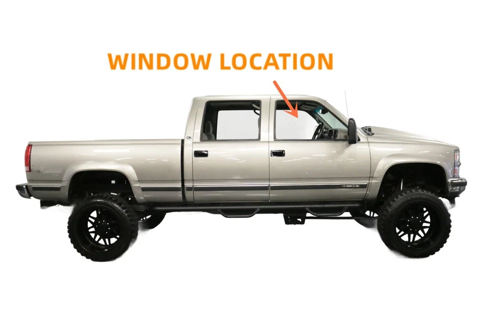 Vidro para janela da porta frontal do passageiro/lado direito 93-99 GMC Pickup C/K 1500 2500 3500 - Imagem 3 de 4