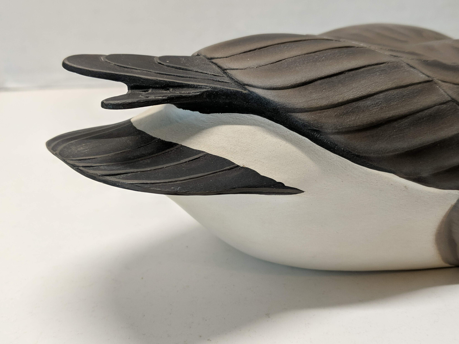 Hand Carved Wood Canada Goose Decoy 13" Decoys by Fell Signed L Fell