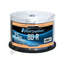 50 OQ 6x 25GB Blu-ray BD-R White Inkjet Printable Blank Discs OQBDR06WIP-H-50