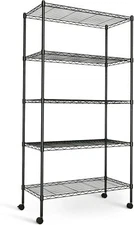 Simple Deluxe 5-Shelf Shelving Unit 1250Lb  29.92" D x 13.98" W x 62.99" H