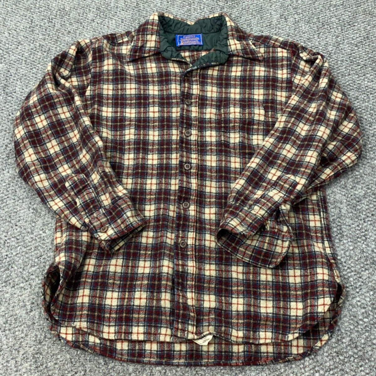 Vintage Pendleton Country Traditionals Shirt Mens Large Red Plaid 