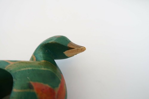 Lindo juego de 6 servilleteros vintage de madera pintados a mano verde pato - Imagen 8 de 9