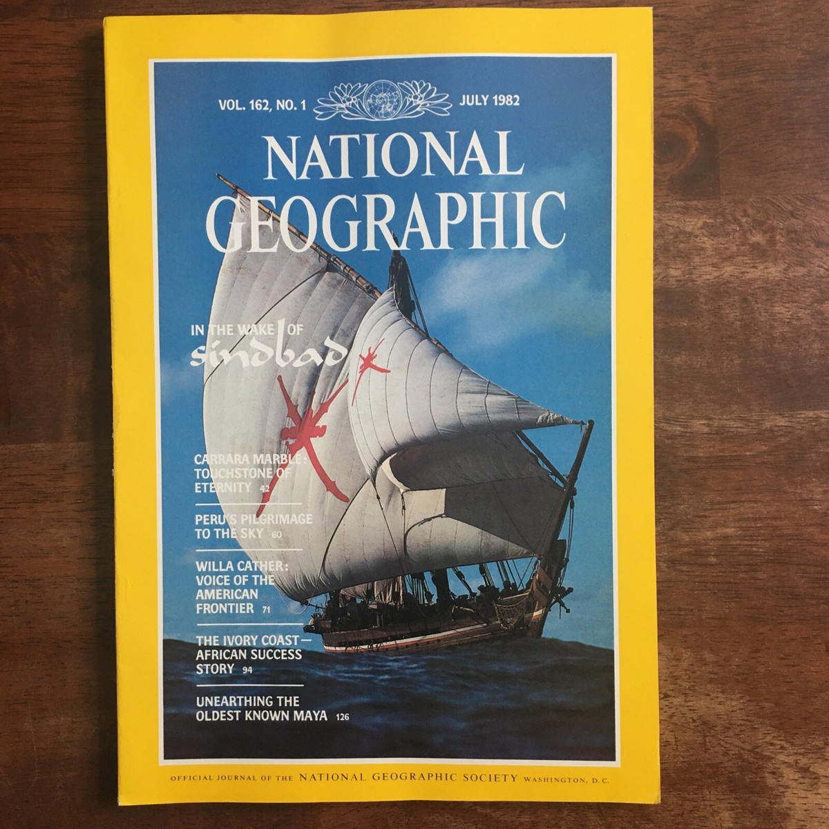 NATIONAL GEOGRAPHIC MAGAZINE-JULY 1982-VOYAGES OF SINBAD+CARRARA
