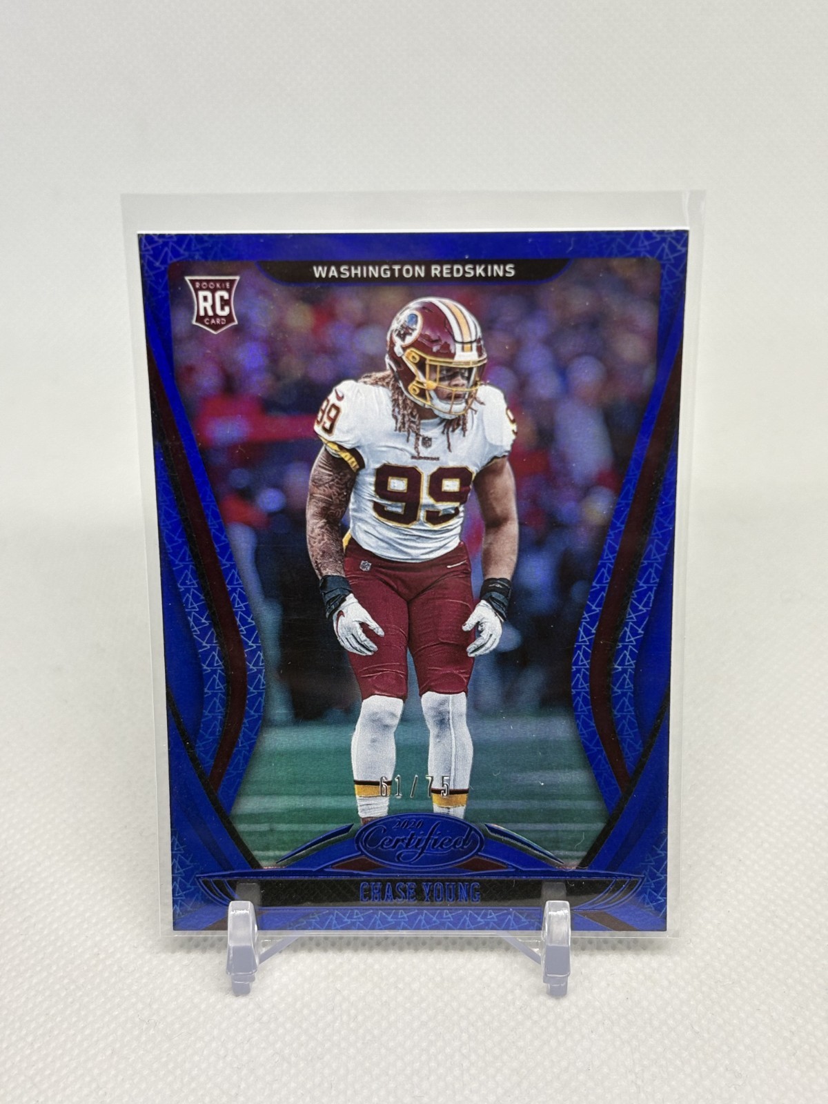 2020 Panini Certified Football Chase Young RC #111 Blue Mirror Parallel 61/75