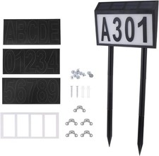 OSALADI Solar House Number with 10 Led Lights Solar Powered Doorplate for Garden