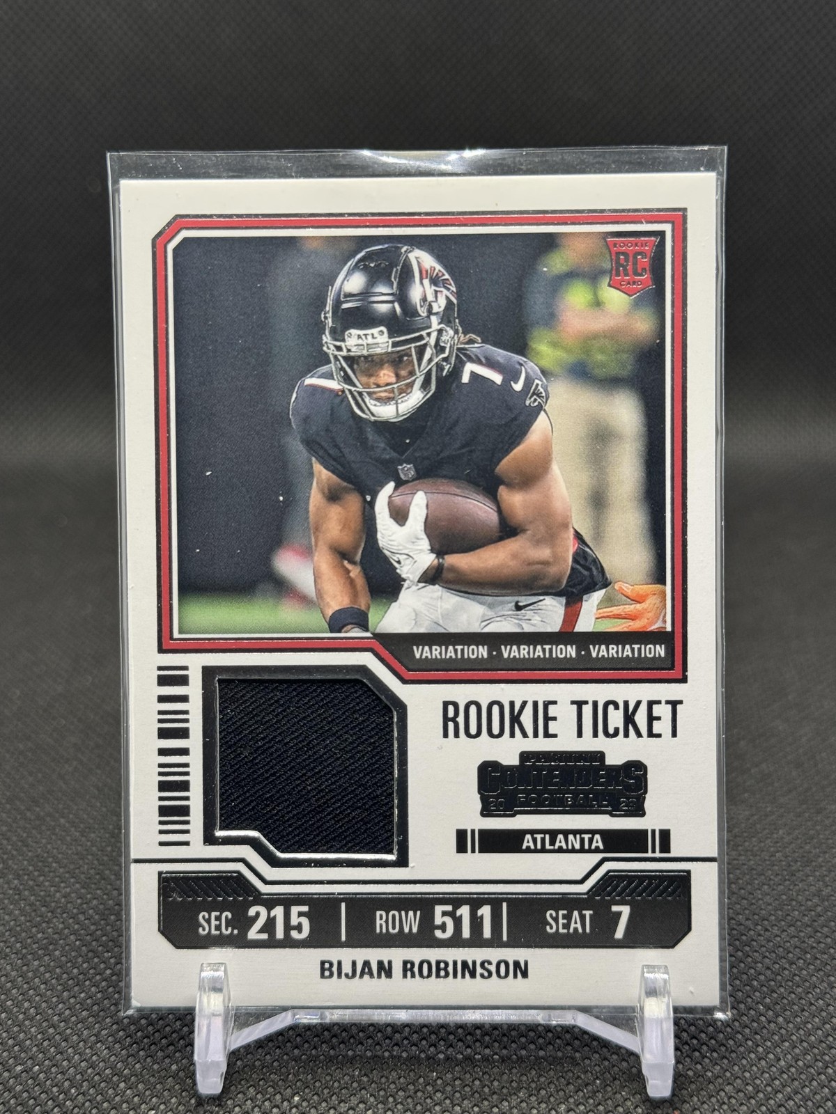 2023 Panini Contenders #TS4V Bijan Robinson Rookie Ticket Swatches Variations