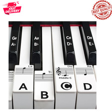 Piano Keyboard Stickers for 88/76/61/54/49 Keys Transparent Removable Labels