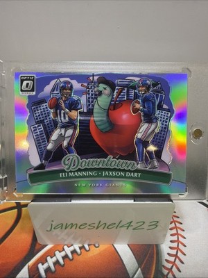Eli Manning Jaxson Dart 2025 Panini Donruss Optic #1 Downtown Duo SSP