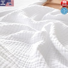 100 Cotton Muslin Blanket King Size Lightweight Soft Breathable All Season Use