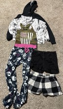 Girls Size Small-Hoodie, Pajamas, Shirts, Shorts Lot of 6 