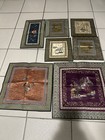 Lots Of 7 Medium Vintage Chinese Silk Embroidery Four Season And Bird Park — photo 1