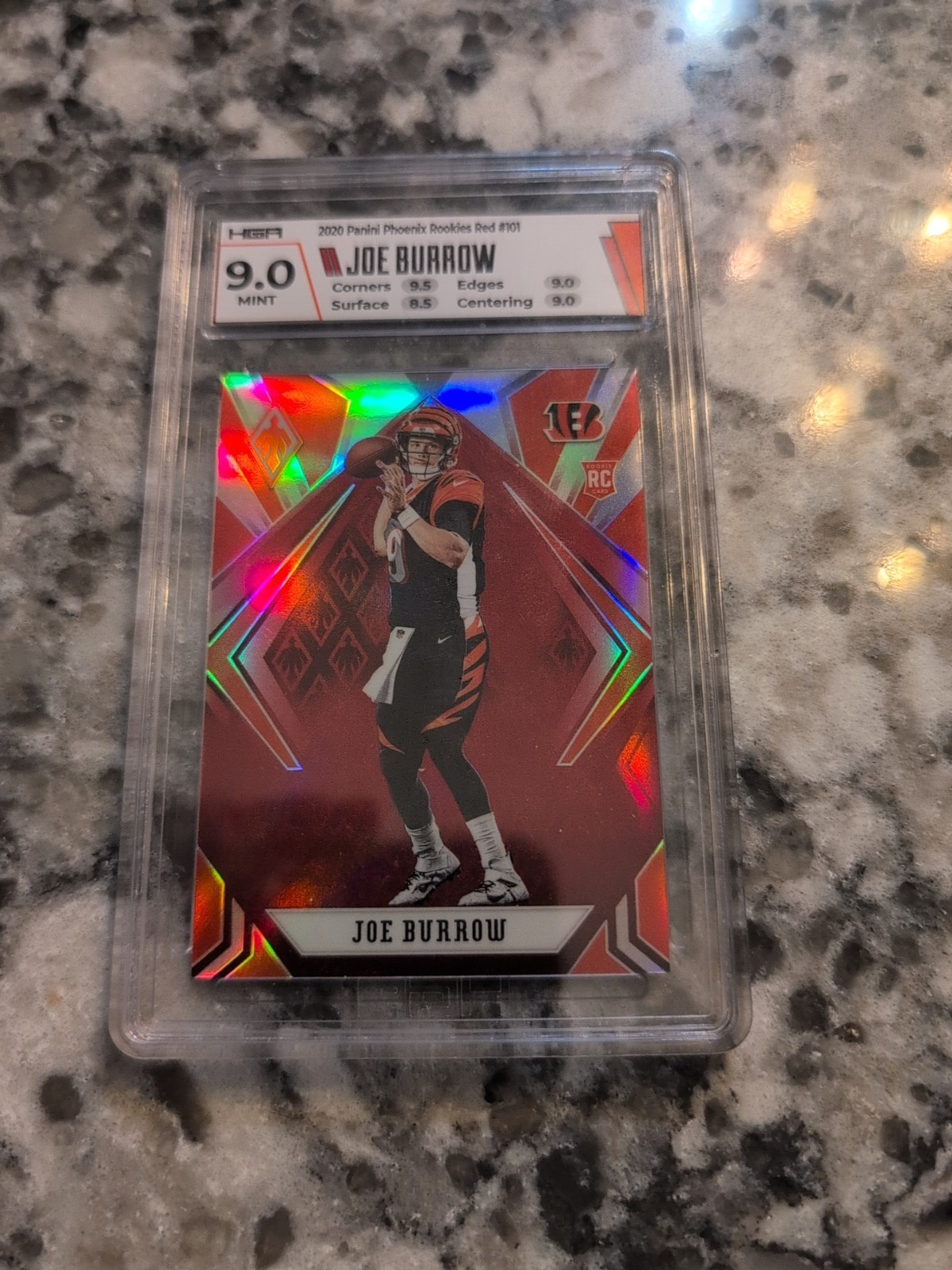 #D /299 2020 Panini Phoenix Prizm Joe Burrow Rookie Refractor Red Holo #101 HGA9