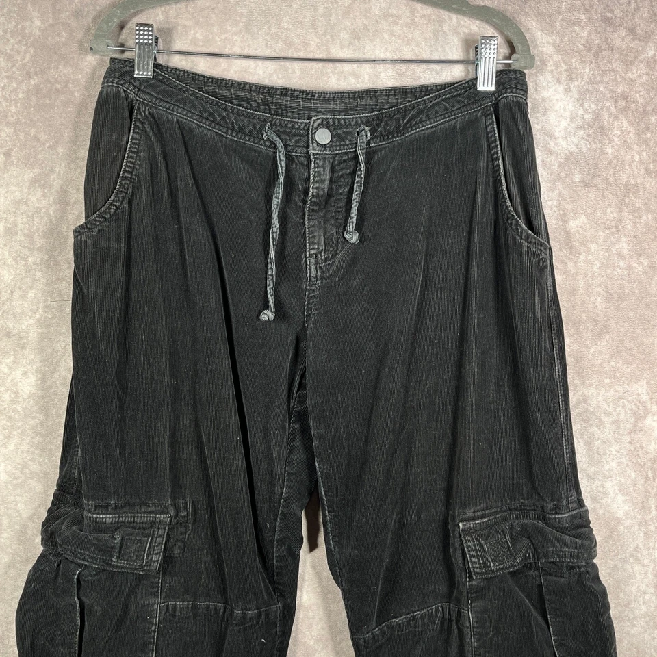 Prana Pants Womens Large Black Corduroy Cargo Pockets Straight Outdoor Camping - Image 2 of 4