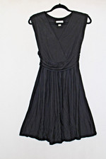 LOFT Sz XSP Lyocell Black Sleeveless Party Dress Layered Faux Wrap