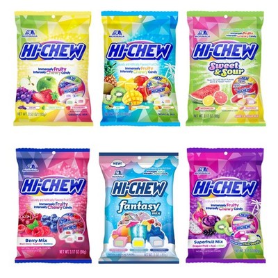 Candy Variety Mix 17 Flavor Assort Sweet and Sour Chewy Pack of 6 Bags