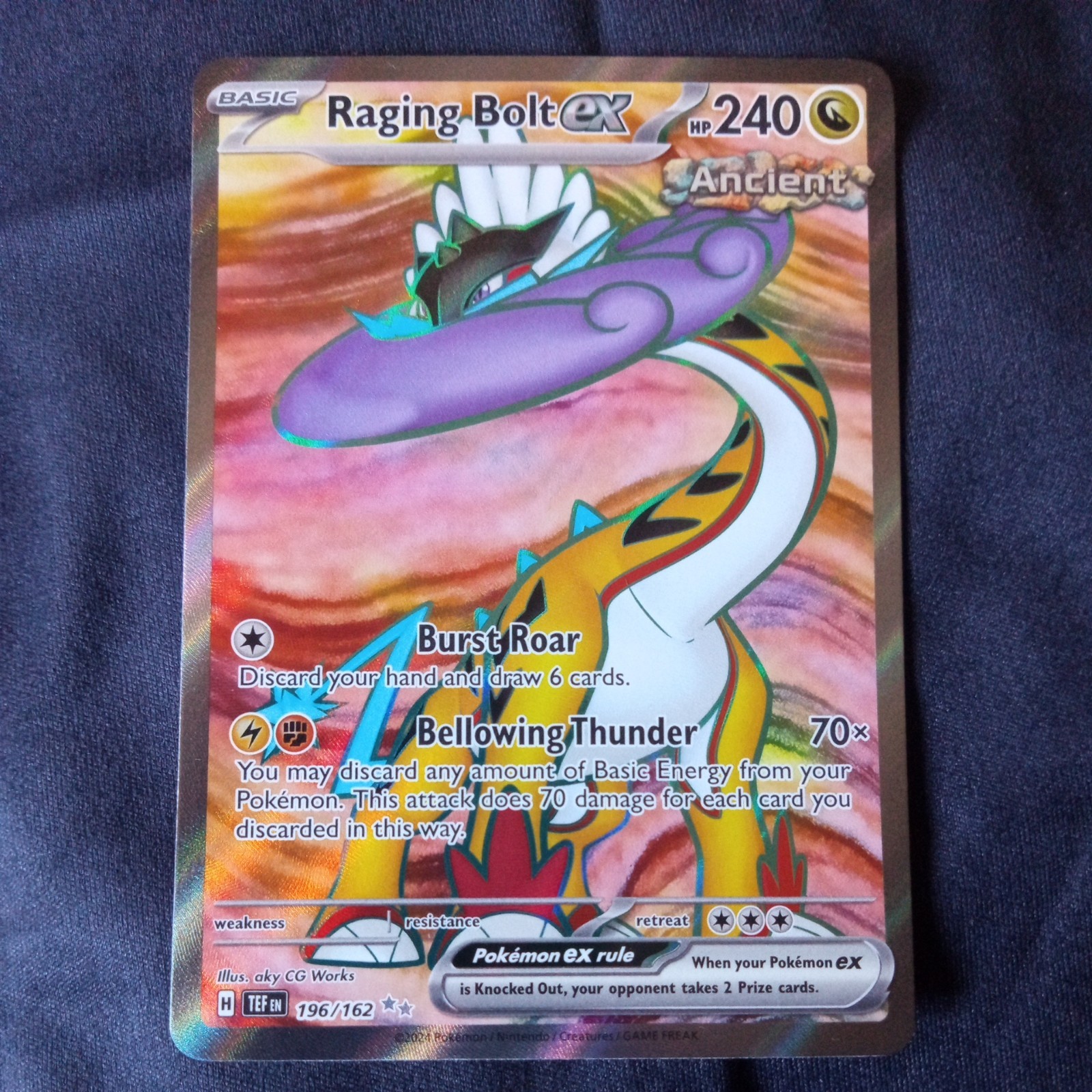Raging Bolt ex 196/162 Ultra Rare Temporal Forces Pokemon Holo NM/M