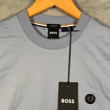 Hugo Boss T Shirt Mens S Light Blue Mercerised Cotton C Taut 01 Badge 119 Hugo Boss T Shirt Mens S Light Blue Mercerised Cotton C Taut 01 Badge 119