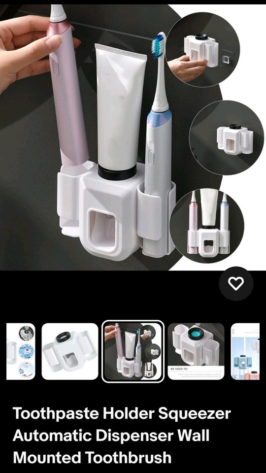 Automatic Toothpaste Dispenser Toothbrush Holder Self Adhesive Wall ...