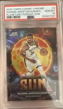2025 Topps Cosmic Chrome Giannis Antetokounmpo Planetary Pursuit- Sun PSA 10