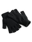 Handschuhe ohne Finger Winterhandschuhe fingerlos Strickhandschuhe Warm schwarz