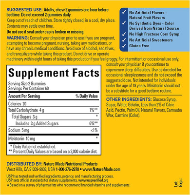 Melatonin 10 Mg per Serving Gummies, Sleep Gummies for Adults Maximum Strengt...
