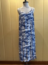 Reformation Crimini Dress Size 4 Toscana Print Blue White Spaghetti Strap